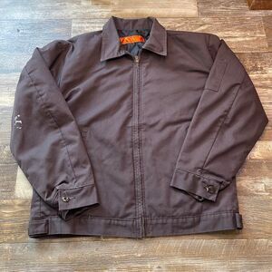 Red-kap Men's Distresses Brown Work Jacket
